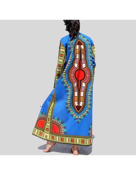 Kimono Dashiki azul para mujer