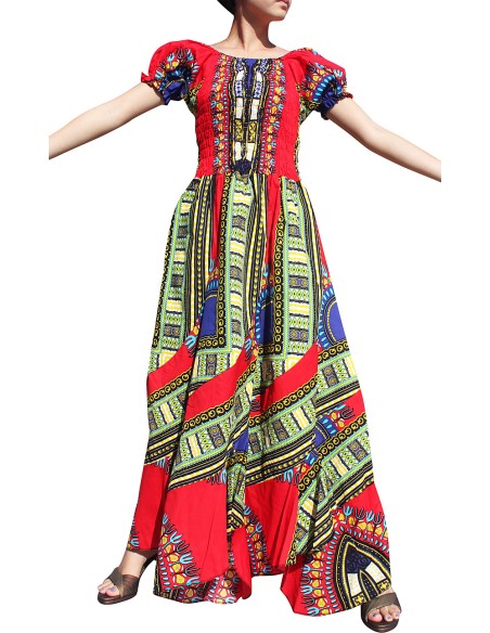 Robe rouge Dashiki de soirée