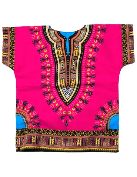 Conjunto de Camiseta y Pantalón Corto rosa Dashiki para Niño