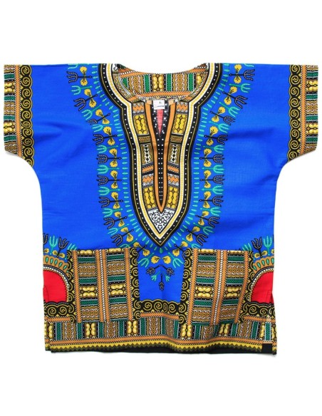 Conjunto de Camiseta y Pantalón Corto azul Dashiki para Niño