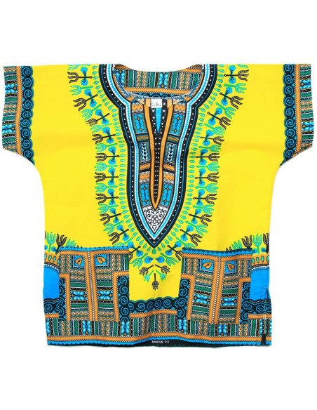 Conjunto de Camiseta y Pantalón Corto amarillo Dashiki para Niño