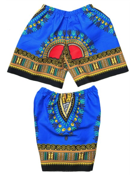 Pantalón corto Dashiki azul para niño