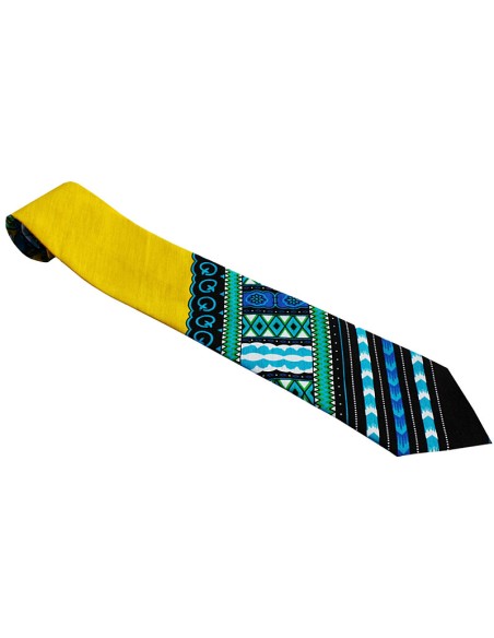 Corbata Dashiki amarilla para hombre