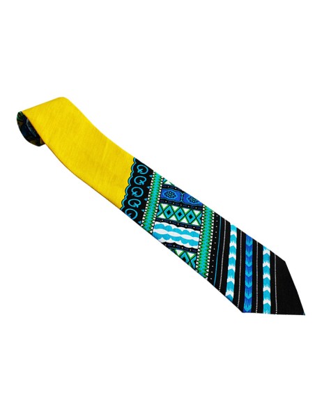 Cravate Dashiki jaune pour homme