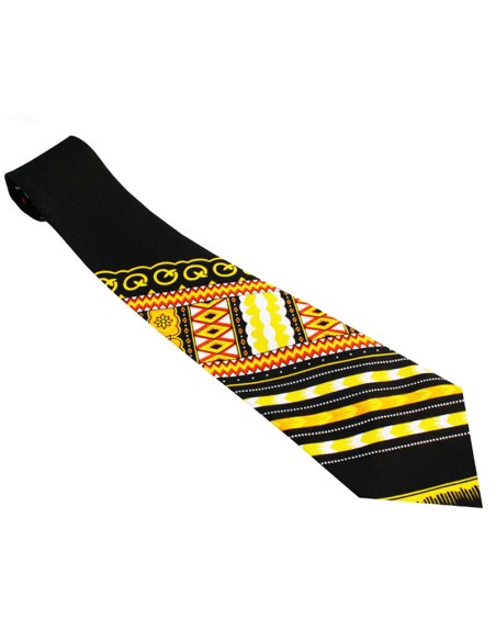 Cravate Dashiki jaune et noir pour homme