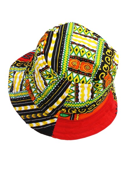 Orange Dashiki bucket hat