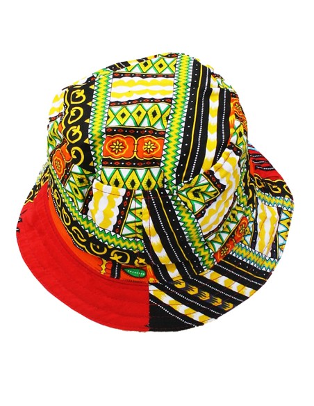 Orange Dashiki bucket hat