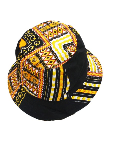 Chapeau bob Dashiki jaune et noir