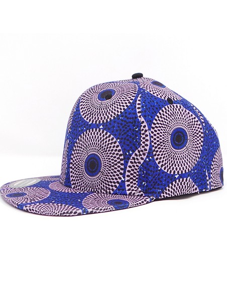 Casquette bleu en tissu Wax