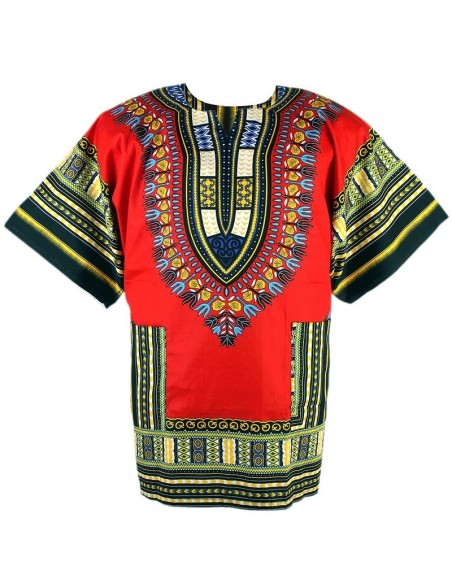 Chemise Dashiki rouge