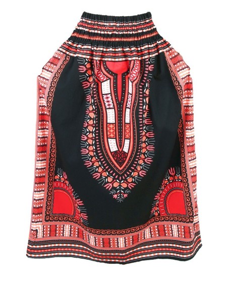 Red Dashiki long skirt