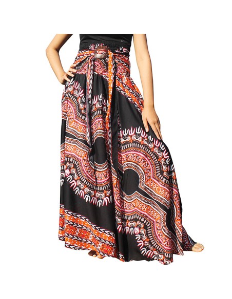 Black Dashiki long skirt