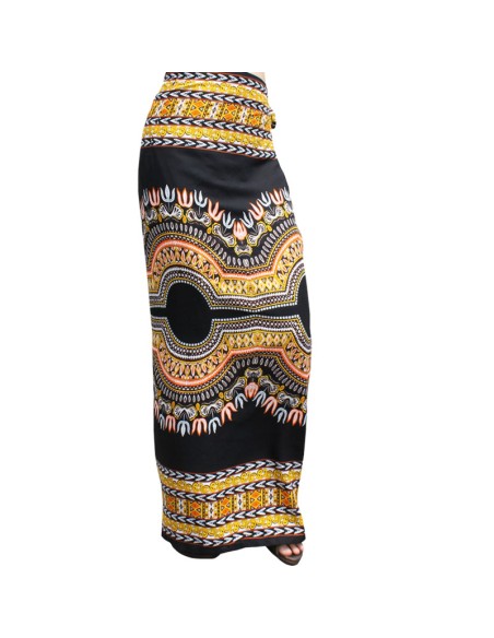 Yellow and Black Dashiki long skirt