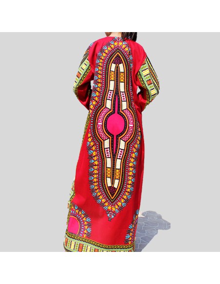 Kimono Dashiki rojo para mujer